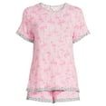 thumbnail image 5 of Secret Treasures Women's and Women's Plus Knit Shorty Pajama Set, 2-Piece, 5 of 5