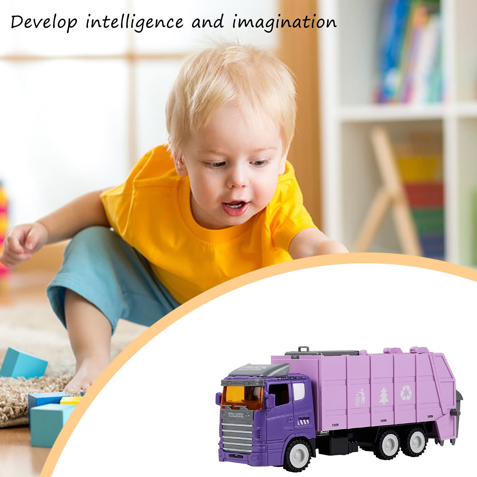 Fonwoon Children's City Construction Vehicle Set Toy Excavator Boy