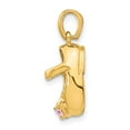thumbnail image 2 of FB Jewels 14K Yellow Gold 3-D October/Synthetic Stone Engraveable Shoe Charm, 2 of 5