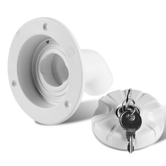 Gravity Fresh Water Fill Hatch Inlet Filter With Lockable Cap For Rv Boat Camper Trailer And 40Mm Barn Connection White Fangkenuo