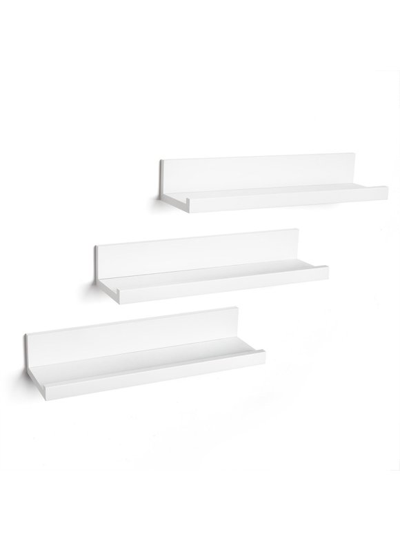White Floating Shelves in Wall Shelves