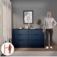 thumbnail image 6 of Kappesberg Fresno Modern 3-Piece Bedroom Set – 6-Drawer Dresser & Two 2-Drawer Nightstands – Blue - for Adults and Teens, 6 of 9