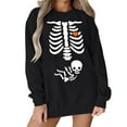 thumbnail image 4 of Pregnant Halloween Sweatshirts for Women 2025 Crewneck Pregnancy Announcement Skeleton Graphic Sweatshirt Pullover Top, 4 of 6