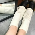 thumbnail image 7 of XDIAHBPL Socks For Women Japanese Style Flared Shape Long Student Leg Elastic Cuffs Solid Color Striped Loose Knitted Leg Stockings For Women White, 7 of 7