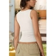 thumbnail image 4 of Women'S Square Neck Sleeveless Tank Tops Basic Tight T-Shirts White M, 4 of 10
