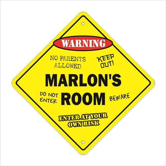 SignMission X-Marlons Room 12 x 12 in. Crossing Zone Xing Room Sign - Marlons