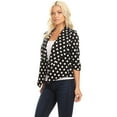 thumbnail image 3 of Moa Collection Women's Fitted Waist Length Jacket Open Front Draped Neck Ruched Sleeves, 3 of 6