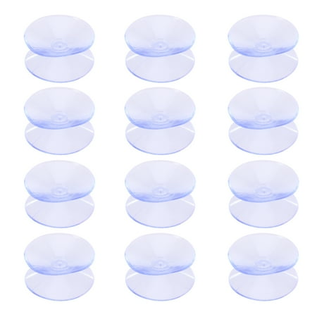 

12 Pcs 10 x 30mm Transparent Double-sided Suction Rubber Pads for Glass Silicone Suckers without Hooks (Transparent)