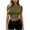 Army GreenďźCropďź, variant on Womens Crop Tops Summer Slim Fitted Basic Tee Stretchy Soft Crewneck Short Sleeve T Shirt