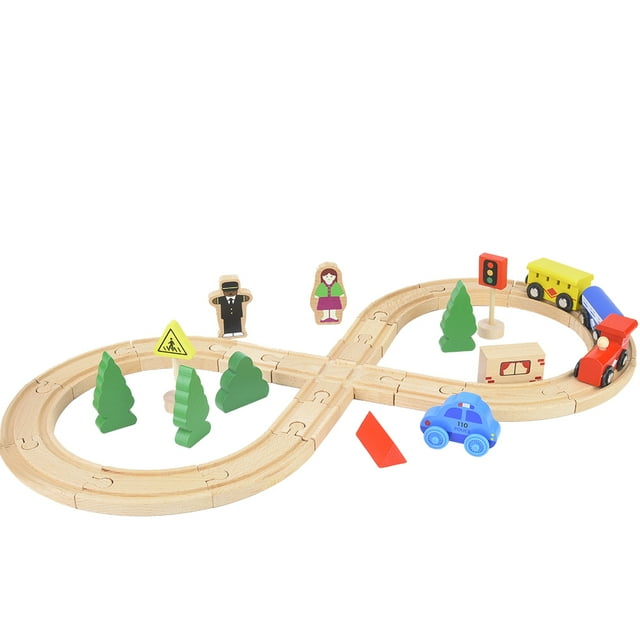 Vagón de ferrocarril, vagón de ferrocarril de madera multifunción, tren de ferrocarril, vagón de ferrocarril de bricolaje, compacto y liviano