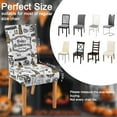 thumbnail image 5 of 6 Pcs Halloween Chair Covers for Dining Room, Vintage Halloween Stretch Removable Dining Chair Cover Set of 6, Classical Chair Slipcovers Seat Protector for Halloween Restaurant Decor, 5 of 6