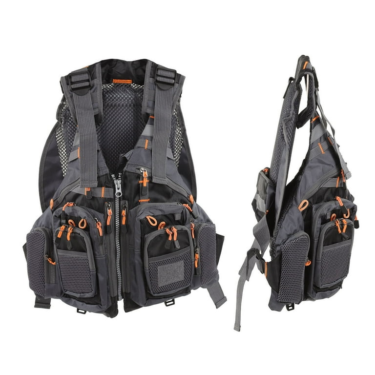 Fishing Vest Backpack Adjustable Shoulder Straps and Belt Black Average  Size for Men and Women Outdoor Activity