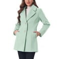 thumbnail image 4 of INSPIRE CHIC Women's Shawl Collar Single Breasted Mid-Thigh Overcoat L Green, 4 of 8
