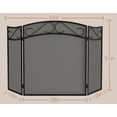 thumbnail image 4 of Fire Beauty Fireplace Screen for Wood Burning Fireplace Foldable 3 Panel Wrought Iron Fireplace Cover with Protective Mesh Fire Spark Guard for Indoor Outdoor Flat Guard Fire Screens Black(Large), 4 of 7