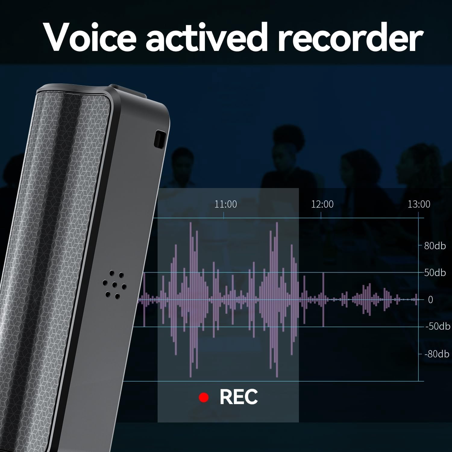 Voice Recorder, 128GB Audio Recorder, 500 Hours Continious Recording with Long Battery Life, Professional Noise Reduction, Voice Activation, HD Recording for Meetings Lectures Interviews