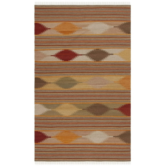 SAFAVIEH Kilim Damri Southwestern Wool Area Rug, Natural/Multi, 3' x 5'