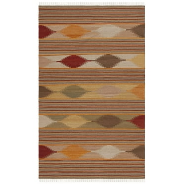 SAFAVIEH Kilim Damri Southwestern Wool Area Rug, Natural/Multi, 5' x 8'