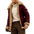 thumbnail image 2 of New Fashion Men‘s Fleece Jacket Turn Down Fur Collar Thick Coats Thicken Warm Leather Outwear Male Winter Streetwear Windbreaker, 2 of 7