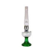 Aladdin Lincoln Drape Oil Lamp - Traditional Classic Indoor Oil or Kerosene Fuel Lamp, Bright White Light, Glass with Nickel Trim, Clear over Emerald Green