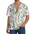 thumbnail image 1 of Fotbe Wisteria Flower Camisa Estampada de Manga Corta para Hombre, Casual de Verano, Estilo Playero, Sin Arrugas-3X-Large, 1 of 5