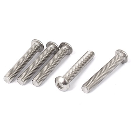 

Uxcell M8 x 50mm Full Thread Button Head Socket Cap Screw Silver Tone (5-pack)