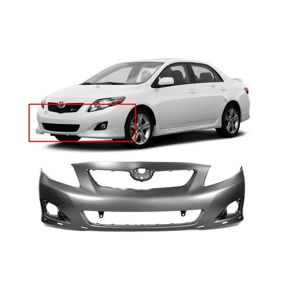 DCP Front Bumper Cover for 2009 2010 Toyota Corolla Sedan S XRS CE LE XLE Base