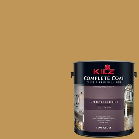 KILZ COMPLETE COAT Interior/Exterior Paint & Primer in One #LE110-02 Cairo (Best Gold Spray Paint For Wood)