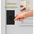 thumbnail image 3 of Mega Handles Glamor Privacy Door Lever Matte Black | Rectangular Rosette | Stainless Steel Interior Door Handle for Bedroom, Bathroom, Hallway, 3 of 4