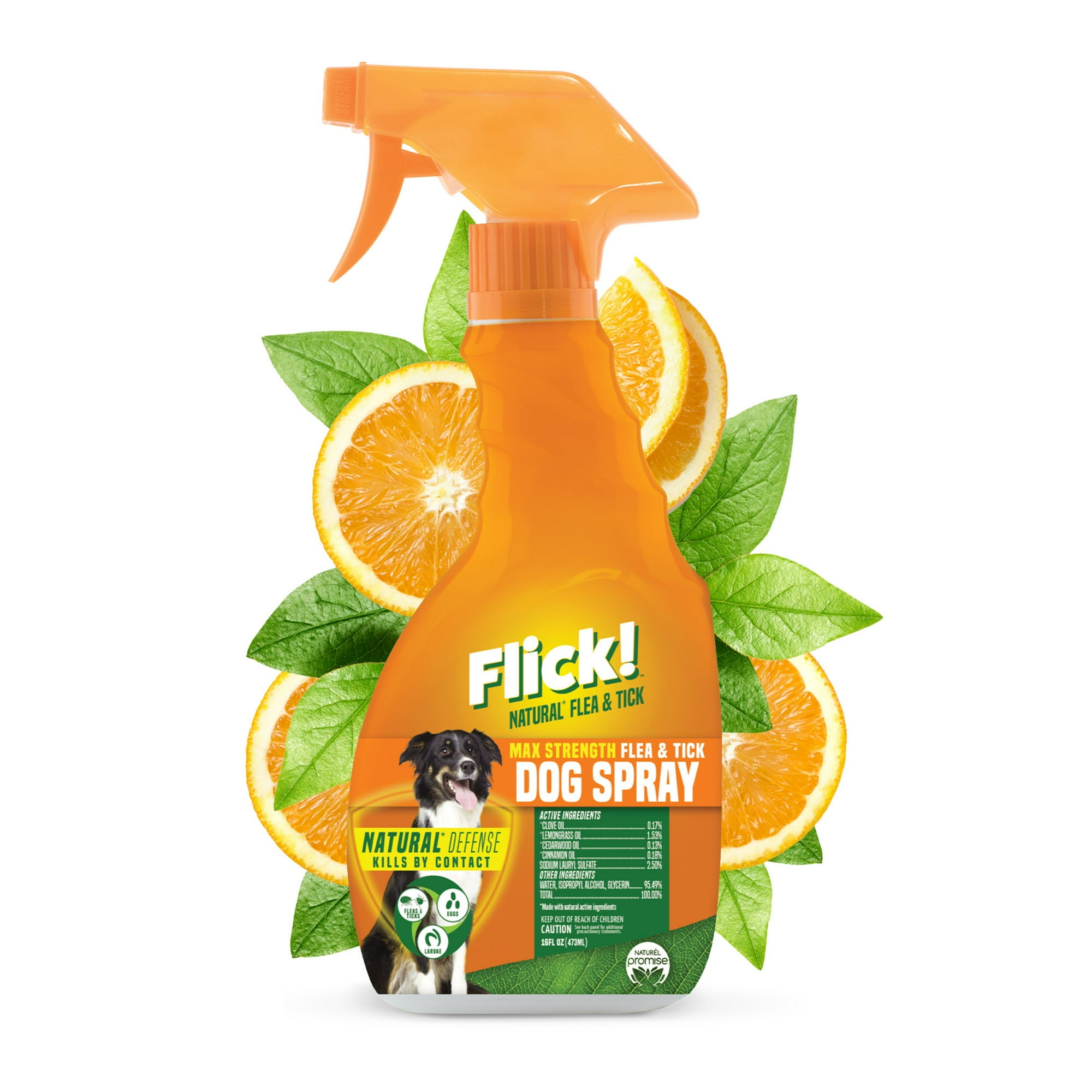 Naturel Promise Flick! Natural Flea & Tick Max Strength Spray for Dogs, 16oz
