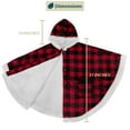 thumbnail image 4 of PAVILIA Sherpa Fleece Wearable Blanket for Adult Women, Cozy Plush Blanket Poncho Cape with Hood, Super Soft Shawl, Angel Wrap Throw for Office, Black and Red Buffalo Plaid Checkered, 4 of 9