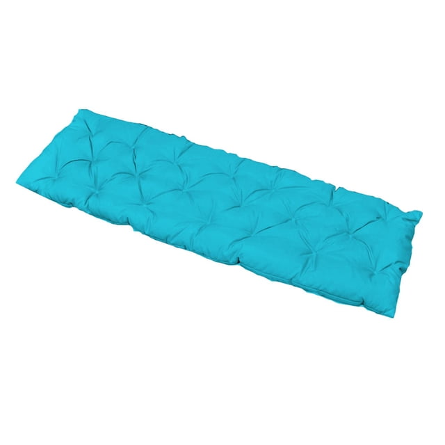Cojín de banco largo, silla de jardín, silla de salón, asiento de mimbre, 120x50cm azul claro Sunnimix Cojín del asiento del banco