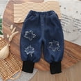 thumbnail image 6 of Chenyin Infant Baby Boys Girls Fleece Jeans Pants Elastic Waist Soft Denim Pants Fall Winter Padded Trousers for Toddler 6 Months - 4 Years, 6 of 8