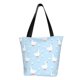 thumbnail image 1 of Fotbe Goose White Flowers Bolsa de Playa con Estampado, Bolsa de Hombro, Bolsa de Mano Espaciosa, Bolsa de Viaje Ligera, Bolsa de Compras Versátil, 1 of 6