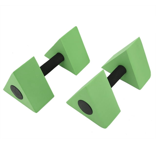 mancuernas triangulares de EVA para agua, equipo de natación y fitness para niños, color verde
