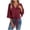 Wine, variant on V Neck Blouse for Women Tie Front Short Shirts Flowy 3/4 Puff Sleeve Tops Dress Blouses for Date Fomal Vacation Wear Black L