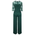 thumbnail image 4 of 2 Piece Outfit for Women Lace Jumpsuit Three Quarter Sleeve Party And Evening Casual Jumpsuit Green L, 4 of 5