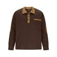 thumbnail image 6 of Men's Quarter Zip Up Pullover Long Sleeve Sweatshirt Mock Neck Golf Polo Sweater Brown S, 6 of 6