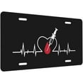 thumbnail image 2 of Heartbeat Phlebotomist Phlebotomy Syringe Blood Full License Plate 6" x 12" Aluminum Decorative Front License Plates Metal Car Plate Novelty Vanity Tag Cover with 4 Holes Car Decor Accessory, 2 of 9