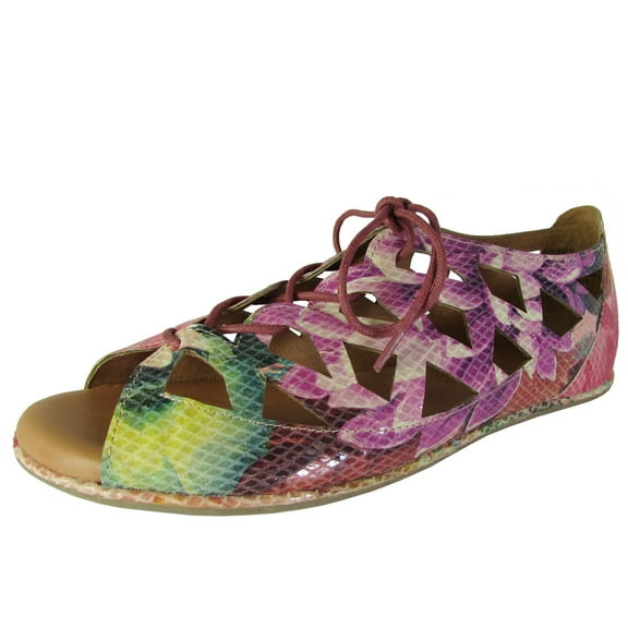 Gentle Souls Womens Betsi Lace Up Leather Cutout Sandal Shoes, Multi, US 5.5