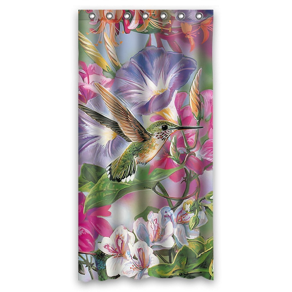 GCKG Hummingbird Bathroom Shower Curtain, Shower Rings Included 100 Polyester Waterproof Shower