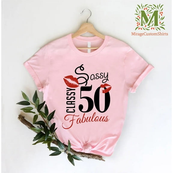 50Th Birthday Shirt For Women,50 And Fabulous Shirt,50Th Birthday Gift, 50Th Birthday Party Tshirt, Hello 50 Shirt, Fifty Years Old Gift Tee, Full Size S-5XL