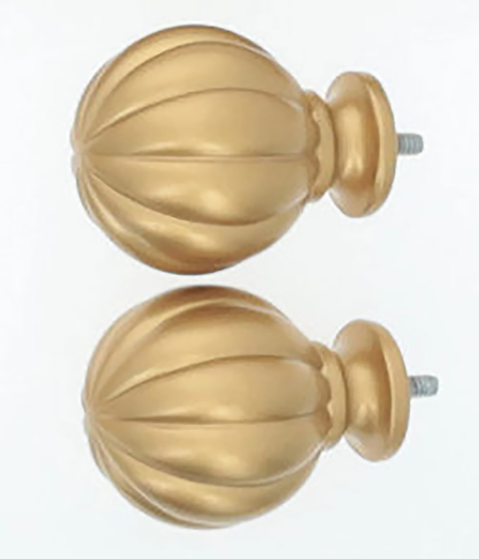 MERIVILLE 1" Diameter Single Curtain Rod Set with Fluted Ball Finials, Adjustable 28–48", Royal Gold Finish