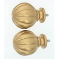 thumbnail image 2 of MERIVILLE 1" Diameter Single Curtain Rod Set with Fluted Ball Finials, Adjustable 28–48", Royal Gold Finish, 2 of 2