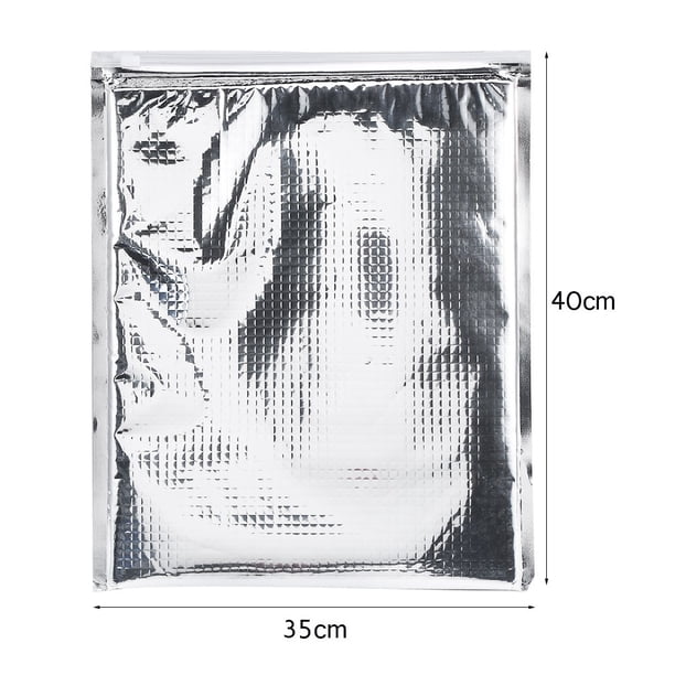 Bolsa De Almacenamiento De Alimentos Con Aislamiento De Papel De Aluminio Enfriador Térmico Plateado, Bolsa Térmica Con Aislamiento Térmico Y Frío, Diseño De Cremallera