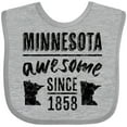 thumbnail image 3 of Inktastic Minnesota Awesome Since 1858 Boys or Girls Baby Bib, 3 of 4