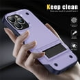 thumbnail image 4 of ELEHOLD for iPhone 14 Plus, Rugged Shockproof Hard PC Case,With Built-in Foldable Invisible Kickstand Heavy Duty Case Cover, lightpurple, 4 of 7