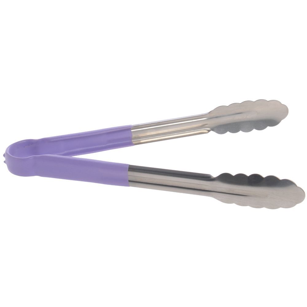 HUBERT® Purple Tongs Stainless Steel Tong with Silicone Handle 12" L