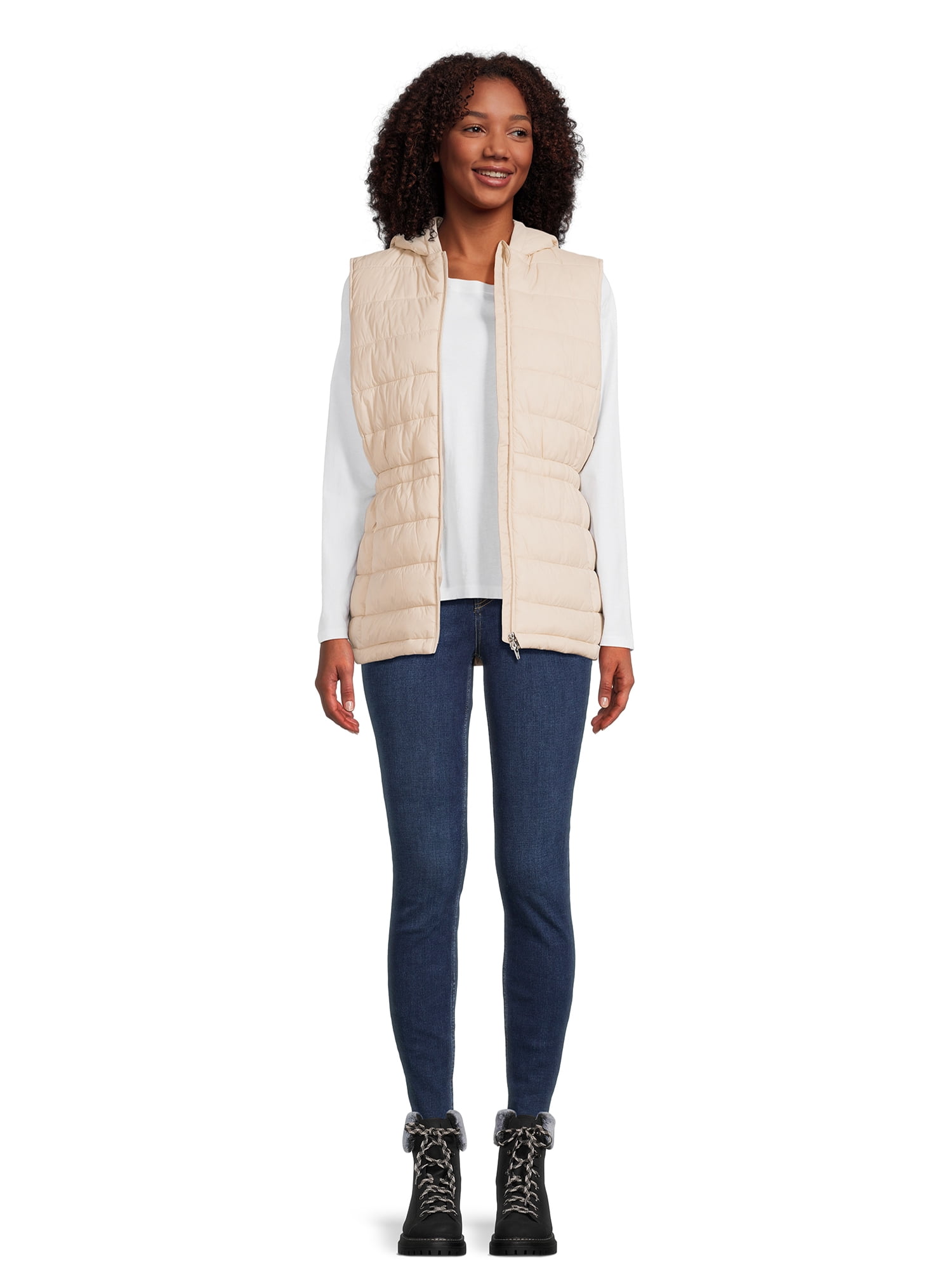 Swiss Tech Women's Hooded Vest with Cinched Waist, Sizes XS-3X