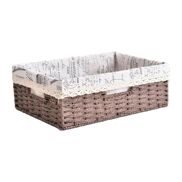 Cesta tejida a mano Organizador multiusos para guardar refrigerios Cesta organizadora tejida para marrón
