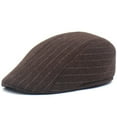 thumbnail image 6 of SikaFu Autumn And Winter Thick Beret Retro Striped Duck Tongue Caps Warm The Old Man Hat, Cotton Hat Cotton Men's Hat, 6 of 6
